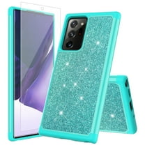 for Samsung Galaxy Note 20 Ultra Phone Case Glitter Shock proof Edge Scratch Shield Hybrid Layers Slim Bumper Cover (Teal)