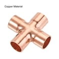 thumbnail image 3 of Uxcell 15mm x 1mm 4 Ways Copper End Feed Equal Cross Pipe Fitting for Water Gas Oil, 3 of 6