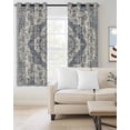 thumbnail image 2 of Beige Blue Boho Blackout Curtains for Bedroom Living Room Darkening Curtains 54 Inch Long Medieval Vintage Ethnic Floral Abstract Short Curtain for Small Window Treatment Grommet Drapes 52"x54"x2, 2 of 9