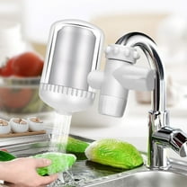 ESULOMP Faucet Mount Filter System,Complete Faucet Mount Water Filter System for Tap Water,Reduces 99% of Lmpurities,Crisp,Great-Tasting Filtered Water Purifier,White