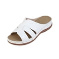 thumbnail image 3 of longantii Womens Orthopedic Sandals Non Slip Slip on Arch Support Summer Flat Sandals Wide Width Beach Slippers 2026 New Comfort Foam Shoes White, 3 of 5