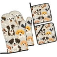 thumbnail image 2 of Dog Breed Print Oven Mitts and Pot Holders Sets for Home Kitchens, Restaurants, Hotels, Bakeries, 2 of 6