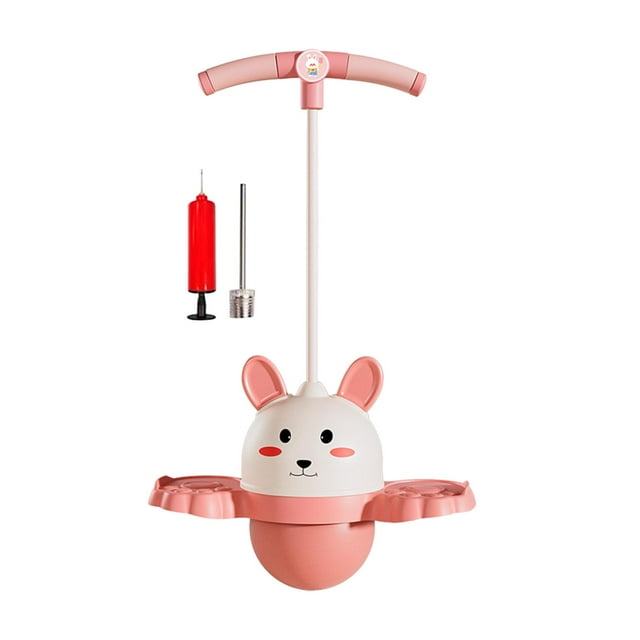 Pogo con mango, bola de Pogo para niños, con bomba de bola, palo de Pogo, pelota que rebota para juego, juguete, ejercicio, capacidad de equilibrio, rosa