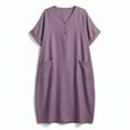 thumbnail image 4 of Women's Summer Dress with Pockets, V-Neck and Short Sleeves for Casual Comfortable Outfits, 4 of 8
