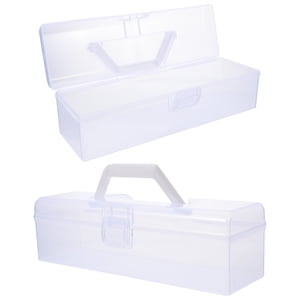 CHICHUMID 2Pcs Cas d'outil clair pour la peinture Outils Boîte de rangement transparent