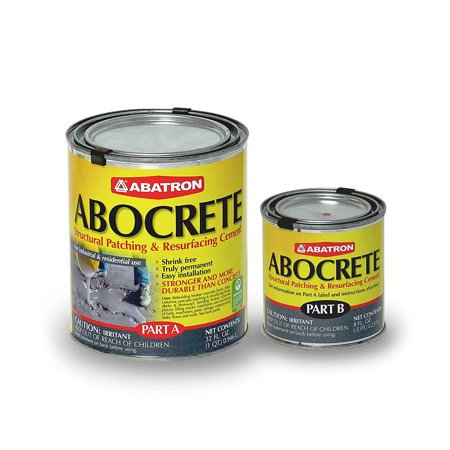 ABATRON Abocrete Kit - Self-Leveling Concrete Epoxy Patching and Filling Compound - Concrete Repair and Cement Crack Filler Small Kit - Without Sand - Light Gray