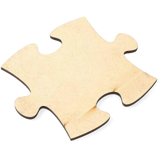 Set of 100 Blank Unfinished Wooden Jigsaw Puzzles Easy Painting DIY Puzzle Pieces for Art Craft