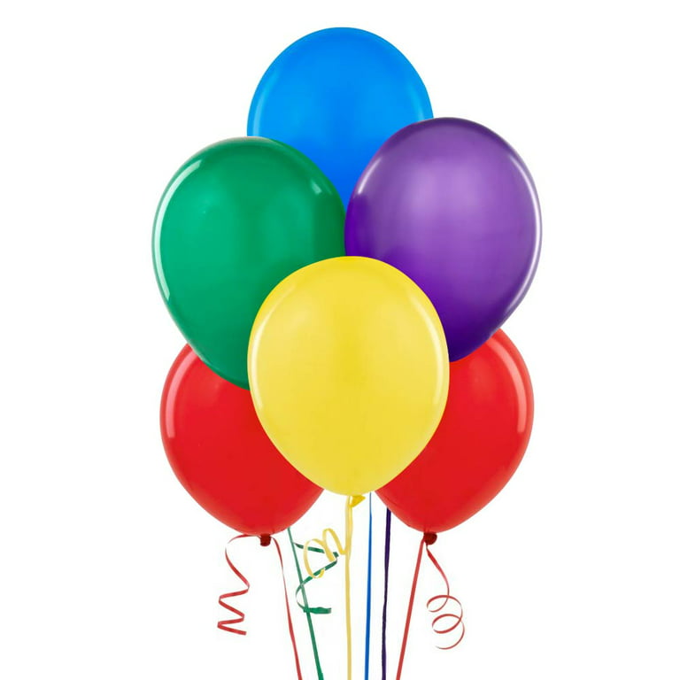 Unique Industries Latex 12 Multi-color Solid Print Birthday Balloons, 10  Count
