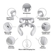 HaoXun Ultimate 4-Head Neck Massager with Heat Therapy & Pulse Technology - Portable Electric Muscle Relief for Home/Office/Travel, Pain Relief & Muscle Recovery Device with Soothing Heat
