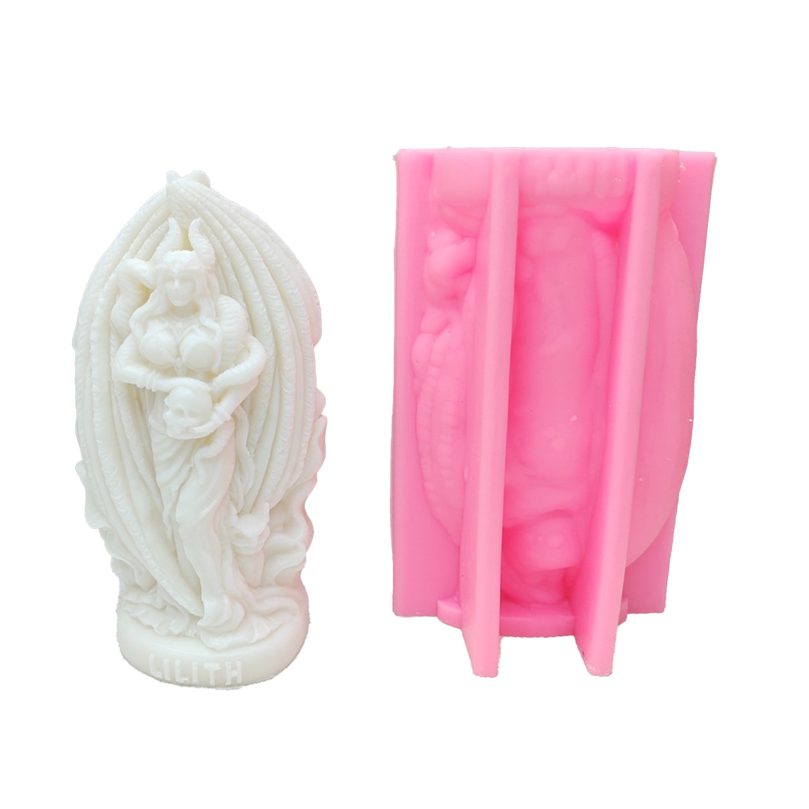 BELOWSYALER Silicone Candle Molds Candle Making Supplies Woman Shape Silicone Soap Mould Crafting Mold Silicone Texture for Candle
