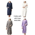 thumbnail image 5 of Women Summer Kimono Couple Bridesmaid Bride Bath Robe Female Lounge Waffle Pajamas Dressing Gown Wedding Long Sleeve Gray M, 5 of 8