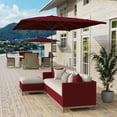 thumbnail image 2 of Outsunny Parasol de Patio Inclinable, Parasol de Jardin de Marché avec Manivelle, Rouge Vin, 2 of 10