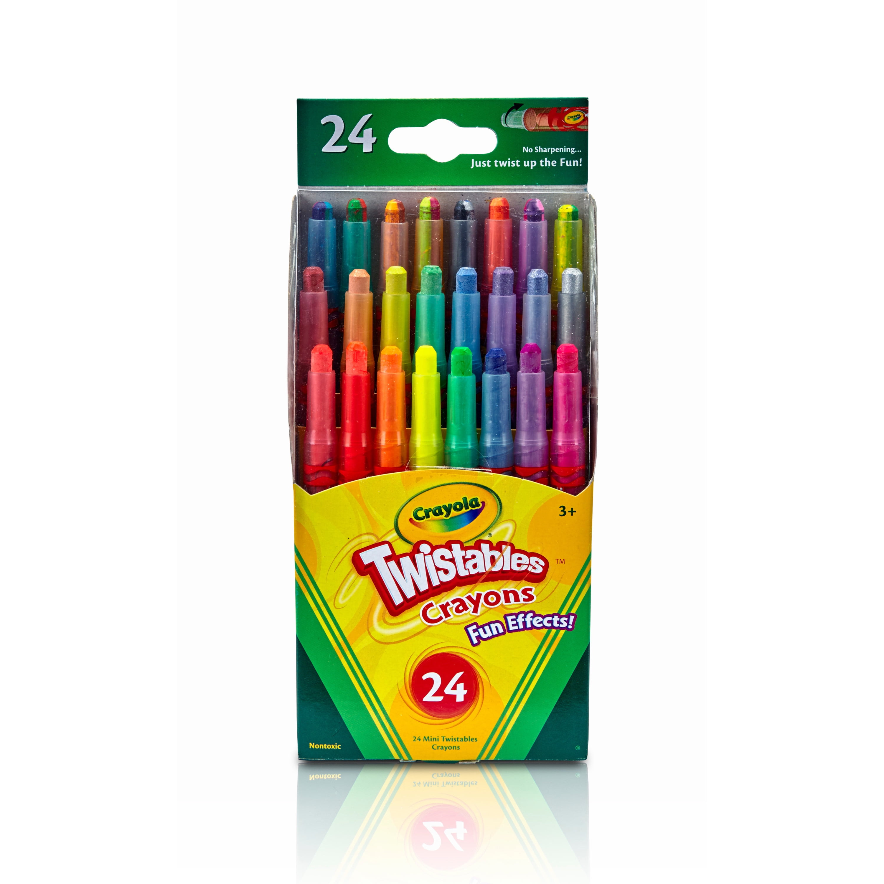 MONAMI Retractable Wax Crayons Twistables Crayons Assorted Colors 12-Pack 
