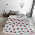 thumbnail image 5 of Pofeuu Hand Drawn Strawberry Print Ultra-Soft Micro Fleece Blanket,for Bed Or Sofa,All Season Throw Blankets Flannel Blanket-80"x60", 5 of 7