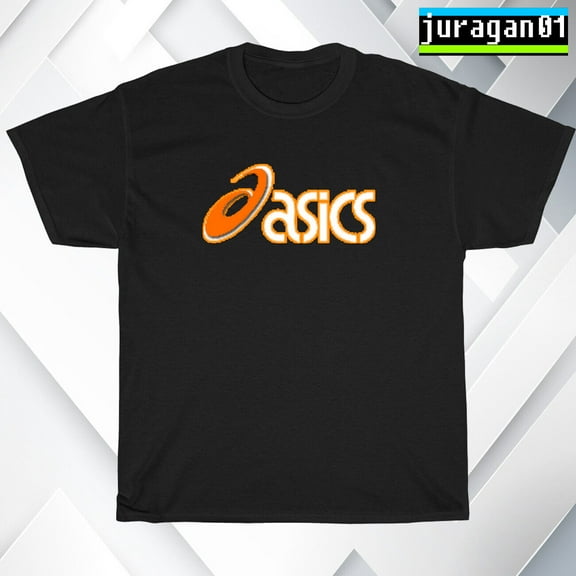 New Retro Asics Logo Black/Navy/Sport Grey/White Men's T-Shirt S-5XL