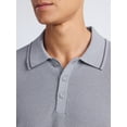 thumbnail image 4 of Free Assembly Men's Textured Tipped Polo Shirt with Short Sleeves, Sizes S-3XL, 4 of 5