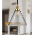 thumbnail image 2 of Innovations Lighting  Franklin Restoration Cone - 1 Light 8" Cord Hung Mini Pendant Clear/Satin Gold, 2 of 3