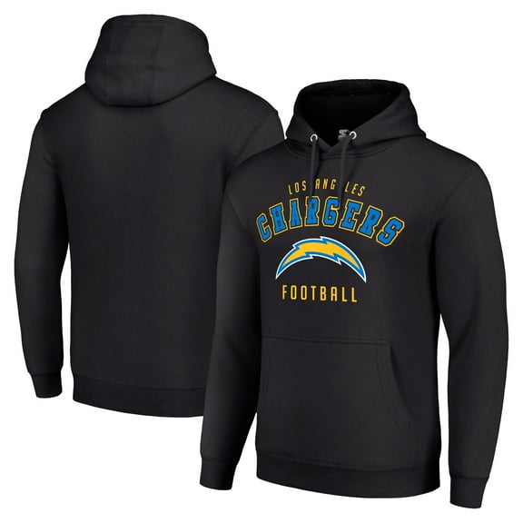 Unisex Starter Black Los Angeles Chargers Logo Pullover Hoodie