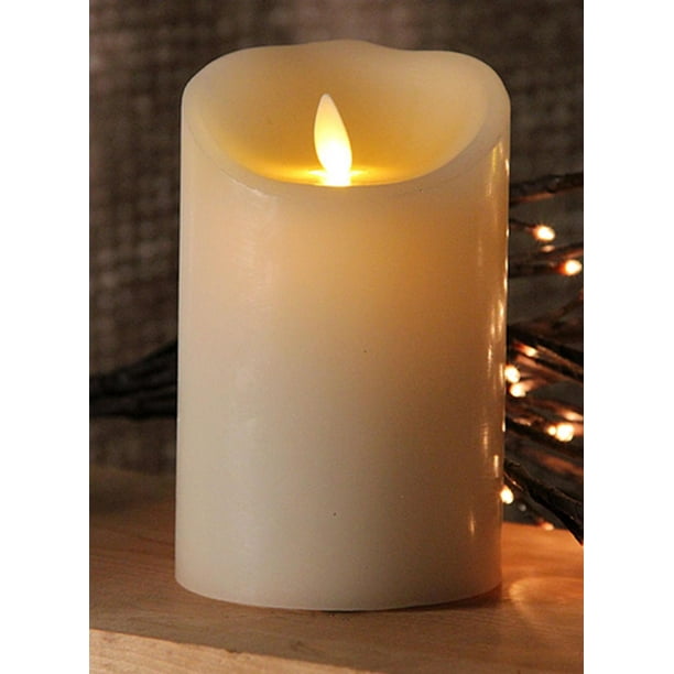 5" Ivory Luminara Flickering Flameless LED Lighted Outdoor Pillar