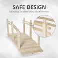 thumbnail image 5 of Outsunny 7.5' Fir Wood Garden Bridge Arc Walkway with Side Railings, Perfect for Backyards, Gardens, & Streams, Natural, 5 of 9
