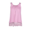 thumbnail image 3 of QWERTYU Tunic Blouses Size M Summer Tank Tops for Women Clearance Sleeveless Lace Plus Size Womens Clothes Pink XL, 3 of 7