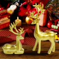 thumbnail image 5 of 2 Piece Resin Reindeer Sculpture Set, Deer Couple Statue for Home Office Desk Decor, Modern Reindeer Ornament for Shelf Mantle, Wedding Christmas Gift Decorations, 5 of 9