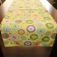thumbnail image 3 of Cotton Print Table Runner Circles Yellow, 3 of 3