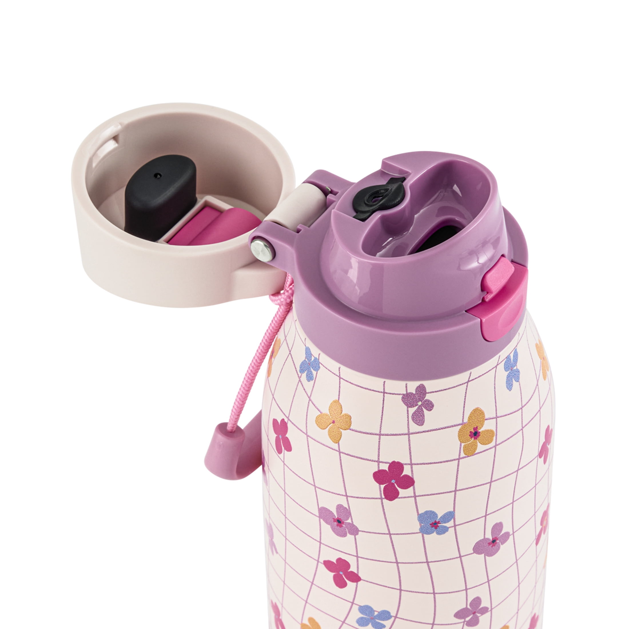 TAL 24oz Stainless Steel 2-in-1 Straw and Chug Water Bottle with Push Lid, Daisy