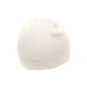 Top Headwear Cuffless Beanie For Men Women, Unisex Short Beanies Skull Cap, White