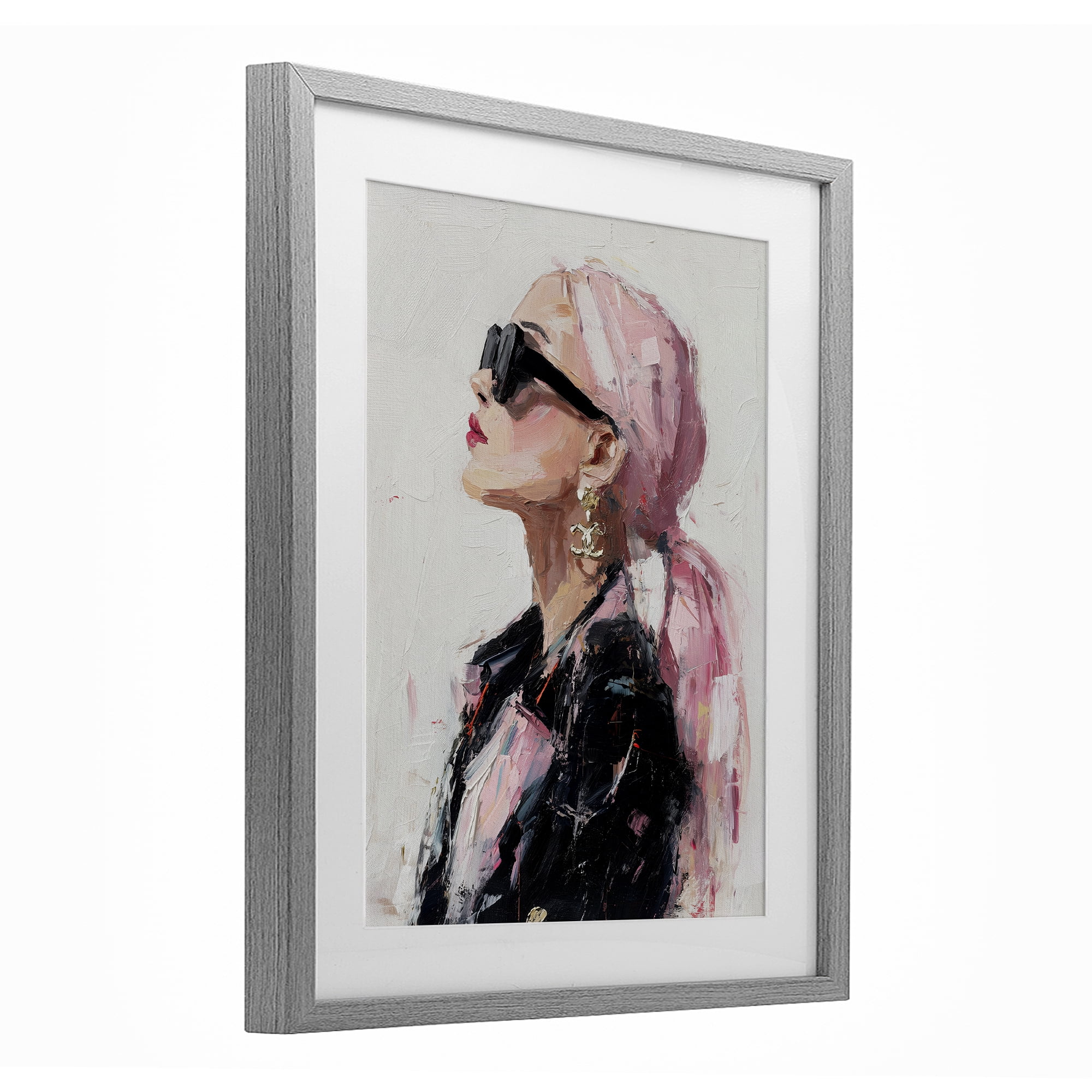 Stupell Industries Pink Daydream Impression Gray Framed Print Under Glass, design by Svetlana Aleynikova