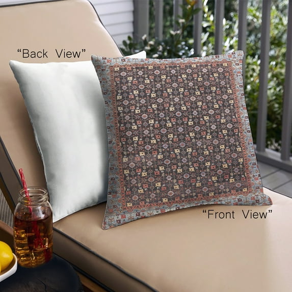 Ahgly Company Outdoor Square Mid-Century Modern Throw Pillow, 18 inch by 18 inch