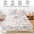 thumbnail image 5 of Full Size Fitted Sheet Set - Pink Rose 3 Piece Bedding Sets 16" Deep Pocket Fitted Sheet with 2 Pillowcases Modern Simple Romantic Flowers Floral Leaves Brushed Microfiber Hotel Luxury Bed Sheets, 5 of 9