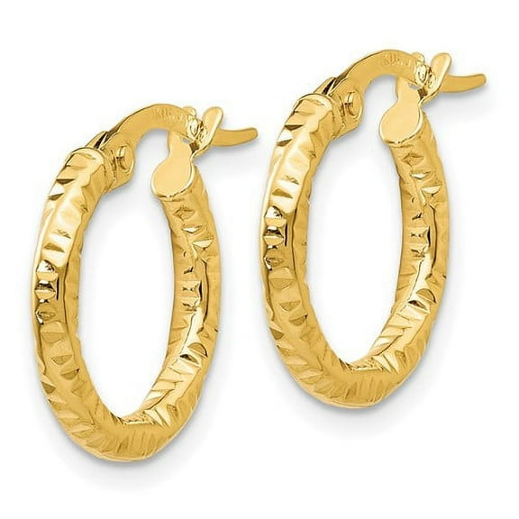 Primal Gold 14 Karat Yellow Gold and Textured Hoop Earrings