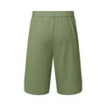 thumbnail image 5 of LiuXxxx Mens Linen Shorts Elastic Waistband Classic Fit Button Summer Beach Casual Shorts Green M, 5 of 5