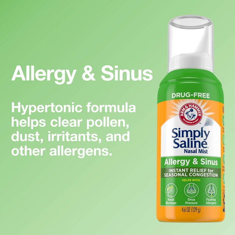 Arm Hammer Simply Saline Nasal Mist Allergy Sinus Relief ecampus