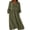Army Green, variant on Plus Size Dresses for Women Long Sleeve V Neck Dress Wrap Tie Waist Fall Flowy Maxi Dress