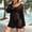 Black, variant on Womens Oversized Crochet Knit Swim Cover Up Long Sleeve Mesh Beach Bathing Suit Coverup