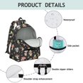 thumbnail image 4 of Mushroom and Frog Black Pattern Backpack for School, Cute School Bag with Adjustable Shoulder Straps and Padded Back, 13.4"x11"x4.7", 4 of 5