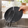 thumbnail image 5 of Xecvkr Plastic Dinner Plates Plastic Plate for Household Use Stylish Round Serving Plate for Everyday Meals Family Dining and Table Display,7.68in Black, 5 of 7