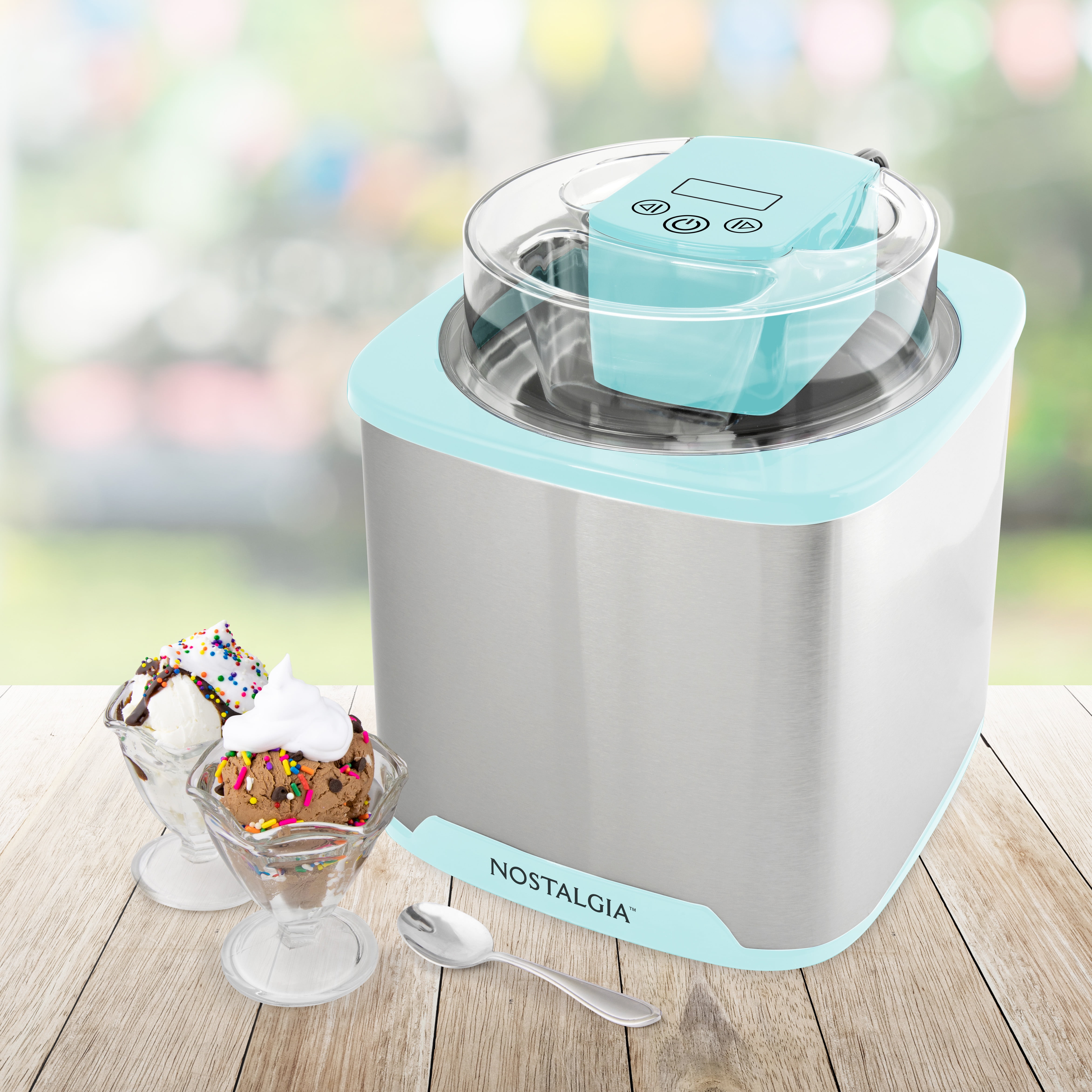 Nostalgia 2-Quart Electric Ice Cream Maker, Aqua