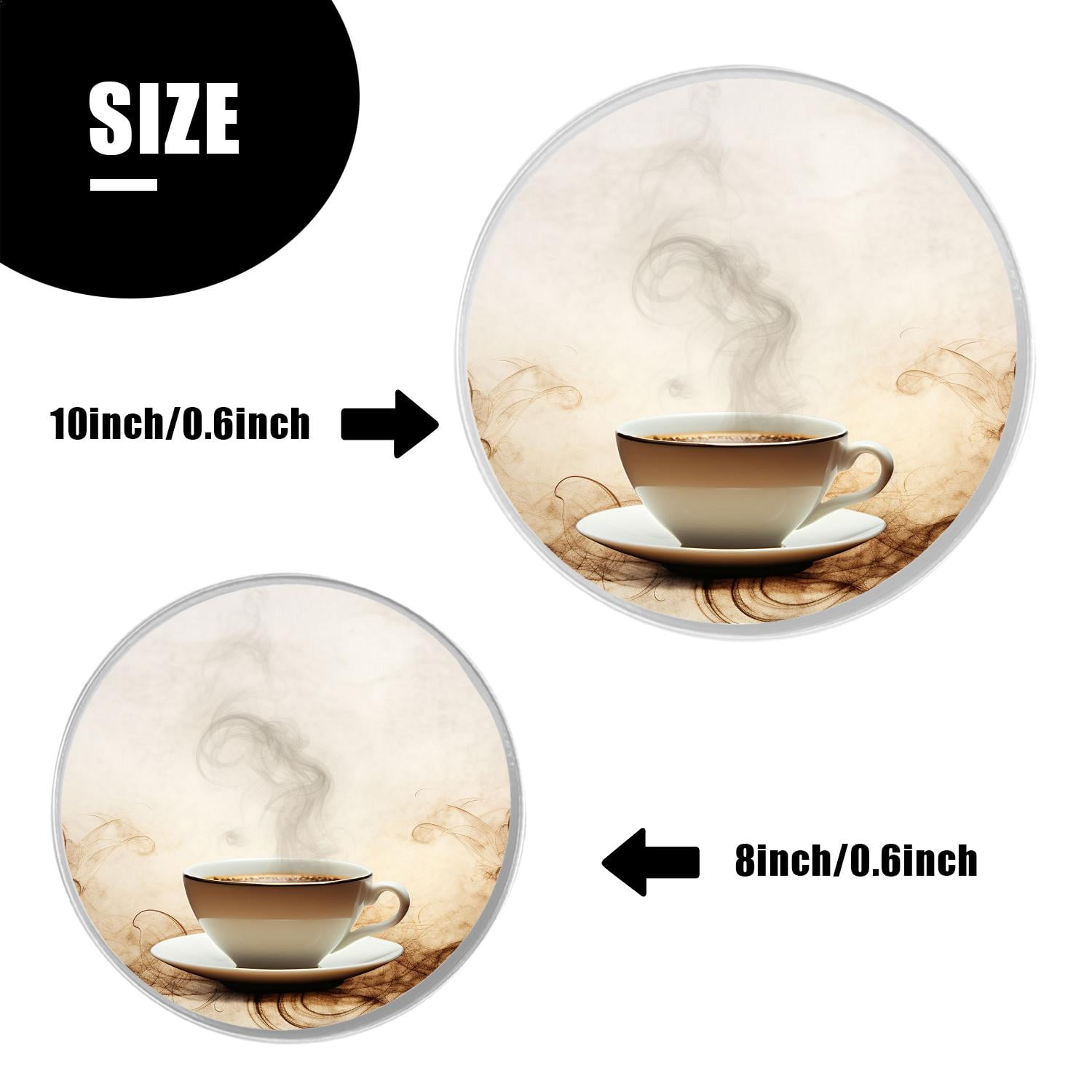 Decorative Stove Burner Covers 4 Pcs Decorative Electric Stove Burner Covers 8Inch And 10Inch ,Coffee Brown drawing