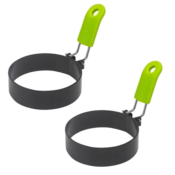 2pc-All-in-One Breakfast Maker – Stainless Steel Egg Frying Rings with Oil Brush, Non-Stick Pancake/Sandwich Molds & Egg Separator for Mess-Free Cooking
