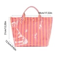 thumbnail image 3 of Bolso tote a rayas, impermeable, de PVC brillante | Bolso de hombro de gran capacidad para la playa, compras y viajes | Bolso resistente para el día a día y para llevar lo esencial, 3 of 6