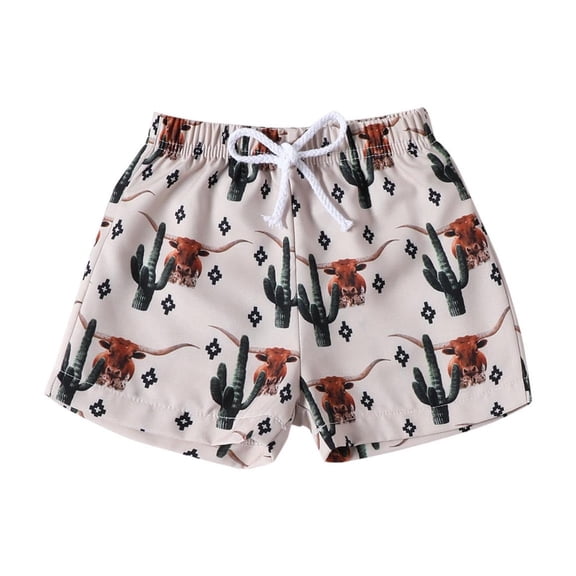 Tranfacy Toddler Boys 6 Months-3 Years Summer Half Pants Print Elastic Waist Vacation Beach Shorts