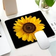 thumbnail image 5 of Sunflower Mouse Pad, Blossom Black and Yellow Customized Premium-Textured Mouse Mat,Washable Mousepads with Lycra Cloth, Non-Slip Rubber Base Small Mousepad, 9.5×7.9×0.12 inches, 5 of 6