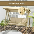 thumbnail image 6 of GVN Outdoor Porch Swings,Hanging Porch Swings,3-Person Patio Swing Chair, Outdoor Porch Swing with Adjustable Canopy, Removable Cushions for Garden, Backyard, Beige, 6 of 10