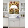 thumbnail image 3 of Summer Sunflowers Swag Kitchen Curtains Sets for Windows 24 Inch Length, Farmhouse Oil Painting Red Yellow Floral Short Window Curtain Panels Swags Valances and Tiers 3 Piece Set for Cafe/Dining Room, 3 of 5