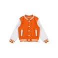 thumbnail image 4 of renvena Kids Boys Baseball Jackets Varsity Style Casual Sport Coat Cardigan Sweatshirt 5-12 Orange 5-6, 4 of 7