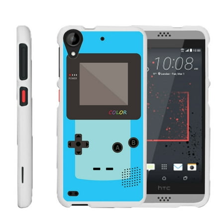 HTC Desire 530 | Desire 630, [SNAP SHELL][White] Hard White Plastic Case with Non Slip Matte Coating with Custom Designs - Blue Gameboy