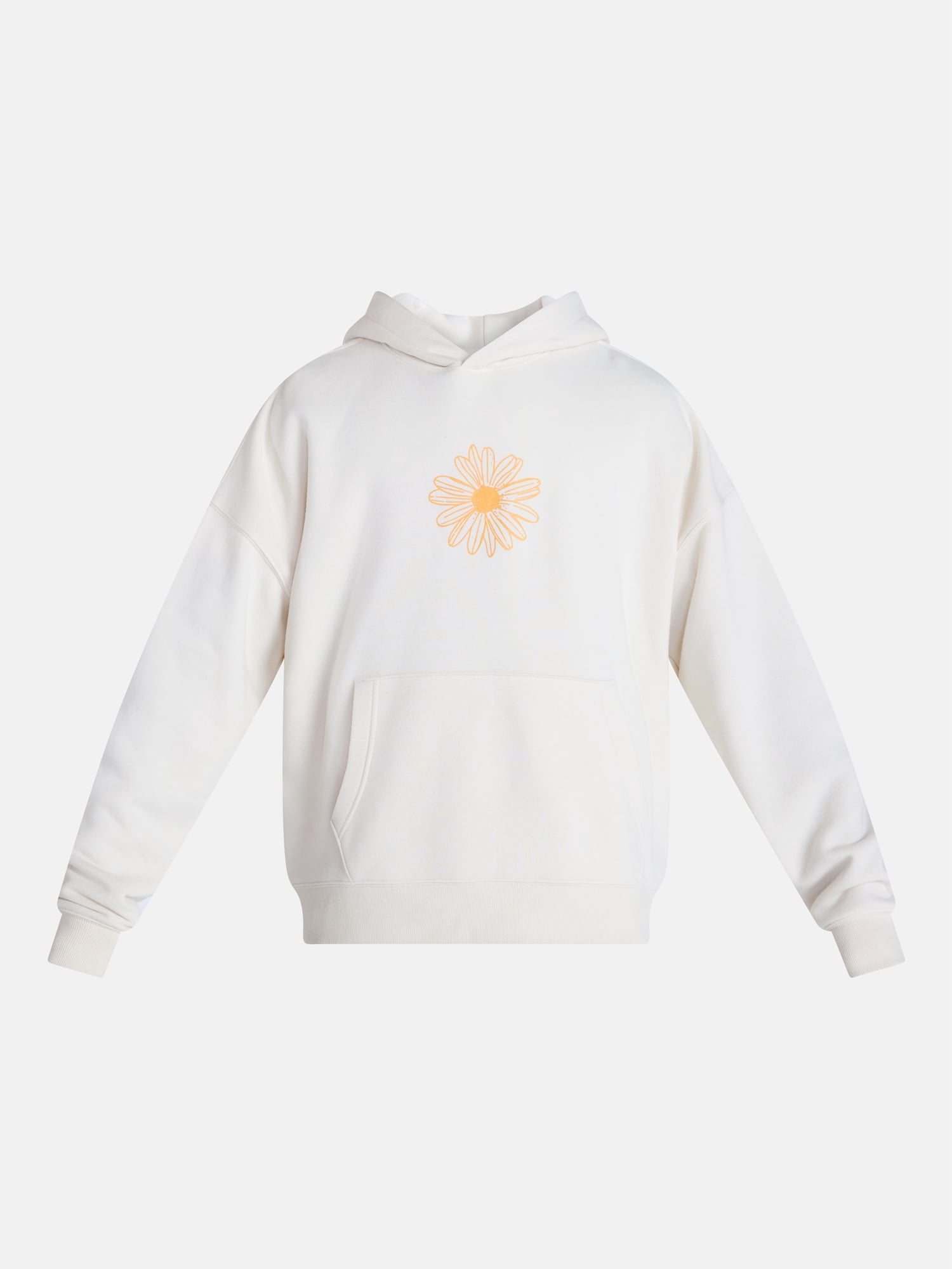 No Boundaries Floral Print Front and Back Graphic Fleece Hoodie, Men's Sizes XS-4XLT